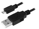 Cable - Connectique Telephone Cable USB A male USB B micro prise male 0.6m - Noir