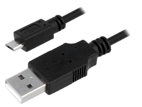 Cable - Connectique Telephone Cable USB A male USB B micro prise male 0.6m - Noir