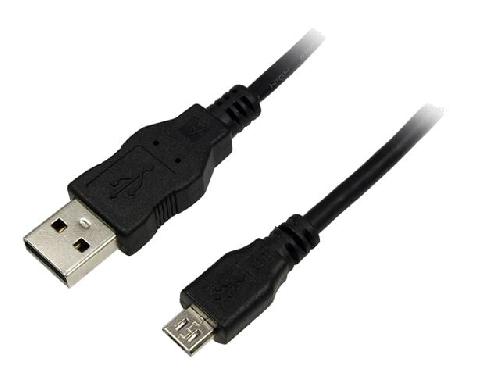 Cable - Connectique Telephone Cable USB A male USB B micro prise male 3m - Noir