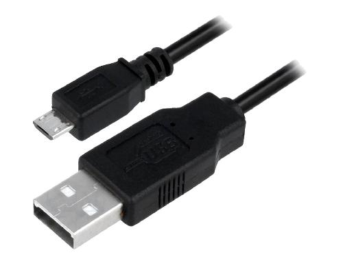 Cable - Connectique Telephone Cable USB A male USB B micro prise male 5m - Noir