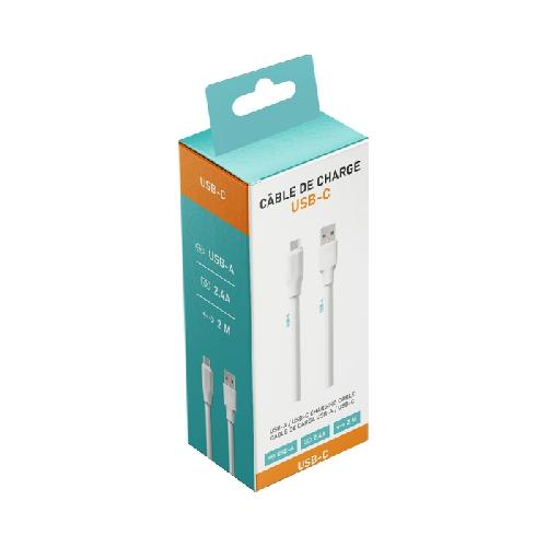 Cable - Connectique Telephone Cable USB-A - USB-C 2m blanc SD x10