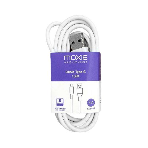 Cable - Connectique Telephone Cable USB-A vers Type-C recyclable 1.2m MOXIE x12 - Moxie
