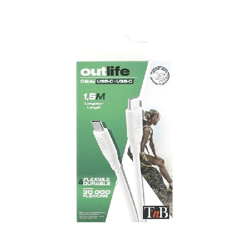 Cable - Connectique Telephone Cable USB-C - USB-C 1.5m blanc OUTLIFE TNB