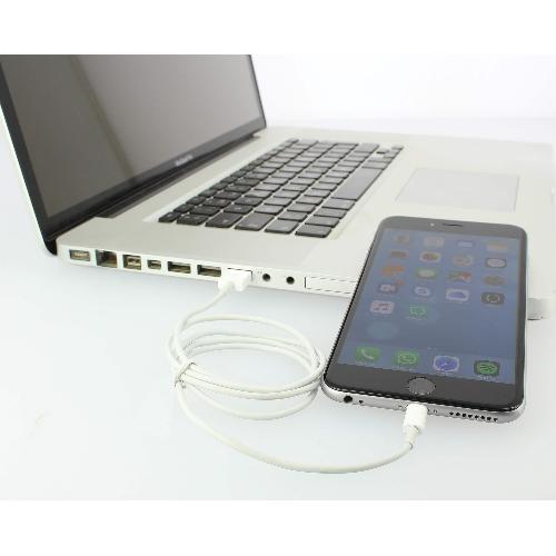 Cable - Connectique Pour Peripherique Cable USB compatible avec iPod iPhone iPad 100cm - Blanc - Pulse