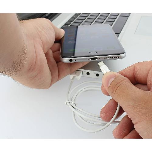 Cable - Connectique Pour Peripherique Cable USB compatible avec iPod iPhone iPad 100cm - Blanc - Pulse