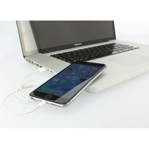 Cable - Connectique Pour Peripherique Cable USB compatible avec iPod iPhone iPad 100cm - Blanc - Pulse