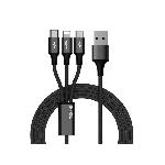 Cable - Connectique Pour Peripherique Cable USB vers 3 connectiques Micro Usb Type C Lightning - Moxie