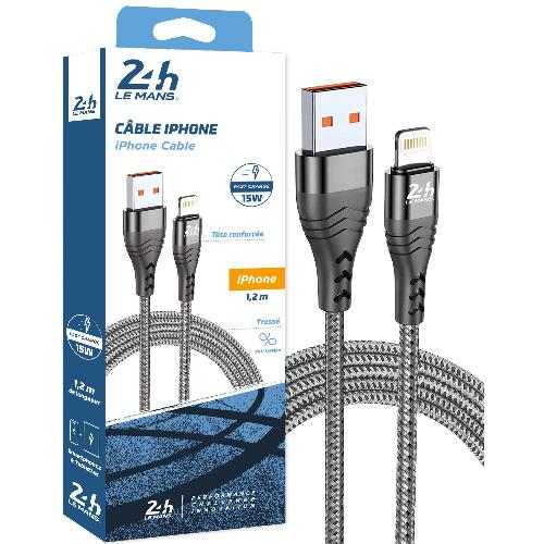 Cable - Connectique Telephone Cable USB vers Lightning Tresse 24h Le Mans - 24h Le Mans