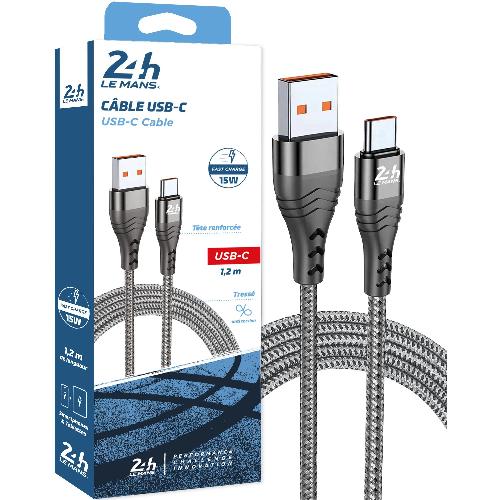 Cable - Connectique Telephone Cable Usb vers Usb-C Tresse 24h Le Mans - 24h Le Mans