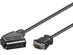 Cable Audio Video Cable VGA D-Sub 15pin HD Prise Peritel SCART 2m