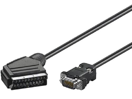 Cable Audio Video Cable VGA D-Sub 15pin HD Prise Peritel SCART 2m