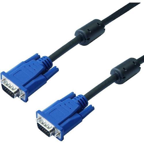 Cable Audio Video Cable VGA HD15 Male 10m - Permet de relier entre eux pour une liaison Video. tout appareil equipe d'embases HD15