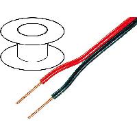 Cables de Haut-Parleurs 100m de Cable de haut parleurs 2x0.5mm2 - OFC - Rouge Noir