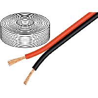 Cables de Haut-Parleurs 25m de Cable de haut parleurs - 2x0.75mm2 OFC noir et rouge