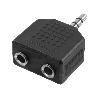 Cables Jack Adaptateur Jack 3.5mm femelle x2 Jack 3.5mm prise male - Noir