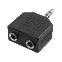 Cables Jack Adaptateur Jack 3.5mm femelle x2 Jack 3.5mm prise male - Noir