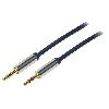 Cables Jack Cable Jack 3.5mm 3pin male des deux cotes 300mm - Bleu Fonce