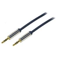 Cables Jack Cable Jack 3.5mm 3pin male des deux cotes 3m - Bleu Fonce
