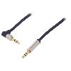 Cables Jack Cable Jack 3.5mm 3pin male Jack 3.5mm 3pin prise male angulaire 0.5m - Bleu Fonce