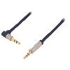 Cables Jack Cable Jack 3.5mm 3pin male Jack 3.5mm 3pin prise male angulaire 0.75m - Bleu Fonce