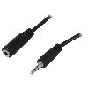 Cables Jack Cable Jack 3.5mm femelle Jack 3.5mm male 3m - Noir