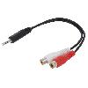 Cables Jack Cable Jack 3.5mm male RCA femelle x2 200mm - Noir