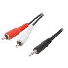 Cables Jack Cable Jack 3.5mm male RCA male x2 1.5m - Noir