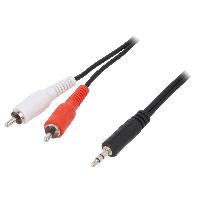 Cables Jack Cable Jack 3.5mm male RCA male x2 5m - Noir