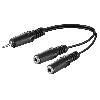 Cables Jack CLA35C - Cable doubleur Jack Stereo 3.5mm - 1x Male 2x Femelle