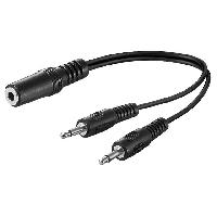 Cables Jack Doubleur Jack 3.5mm 3pin Femelle vers 2x Jack 3.5mm 2pin Male