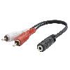 Cables Jack - Rca Adaptateur Jack Femelle 3.5mm 2x RCA Male 20cm