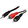 Cables Jack - Rca Cable Jack 3.5mm RCAx2 noir 0.2m