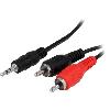 Cables Jack - Rca Cable Jack 3.5mm RCAx2 noir 3m