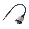 Cables Jack Separateur audio 3.5 mm 18cm - Bleu Fonce