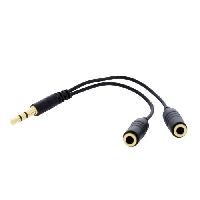 Cables Jack T'nB Doubleur Stereo Jack 3.5mm - Noir - Male-Femelle