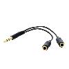 Cables Jack T'nB Doubleur Stereo Jack 3.5mm - Noir - Male-Femelle x10