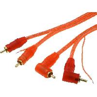 Cables RCA 2 Canaux Cable 2xRCA Males RCA Coudes Males 5m rouge