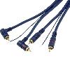 Cables RCA 2 Canaux Cable bleu RCA Male vers RCA Male Angulaire avec remote 5m