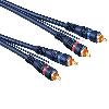 Cables RCA 2 Canaux Cable bleu RCAx2 dore avec remote 5m