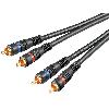 Cables RCA 2 Canaux Cable noir RCAx2 dore 1.5m