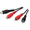 Cables RCA 2 Canaux Cable Noir RCAx2 Males et Femelles 5m