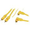 Cables RCA 2 Canaux Cable- RCA prise x2.RCA prise x2 angulaire.pilotage- 5m- jaune