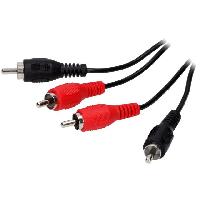 Cables RCA Cable noir RCAx2 5m simple