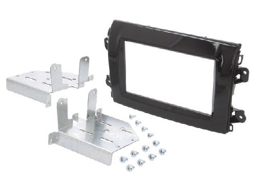 Facade autoradio Fiat Cadre de radio 2 DIN pour Fiat - Noir brillant