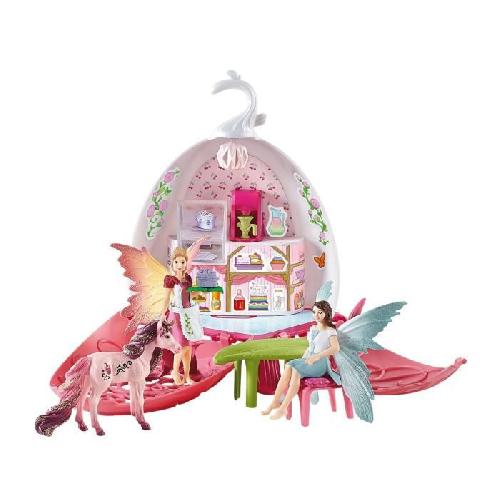 Figurine Miniature - Personnage Miniature Café des Elfes - Coffret de jouets Magique de 21 Pieces avec Fée. Licorne. Maison et Accessoires - Maison de Poupées Enchantée - a