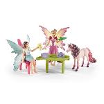 Figurine Miniature - Personnage Miniature Café des Elfes - Coffret de jouets Magique de 21 Pieces avec Fée. Licorne. Maison et Accessoires - Maison de Poupées Enchantée - a