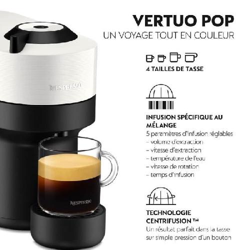 Machine A Expresso Cafetiere a dosette ou capsule Krups NESPRESSO VERTUO POP BLANCHE YY8889FD