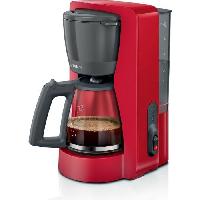 Cafetiere Cafetiere Filtre - BOSCH - TKA2M114 MyMoment - Rouge - Capacité 1.25L - verseuse verre - systeme anti-gouttes