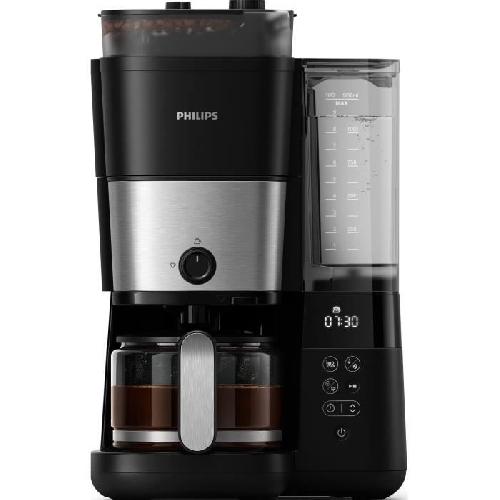 Cafetiere Cafetiere filtre avec broyeur intégré - PHILIPS - HD7888/01 - Jusqu'a 10 tasses - 1.25 L - Noir / Argent