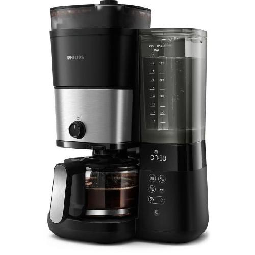 Cafetiere Cafetiere filtre avec broyeur intégré - PHILIPS - HD7888/01 - Jusqu'a 10 tasses - 1.25 L - Noir / Argent